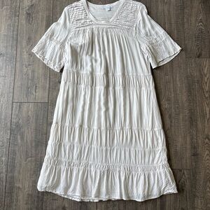 James Perse Cream Short Sleeve Dress